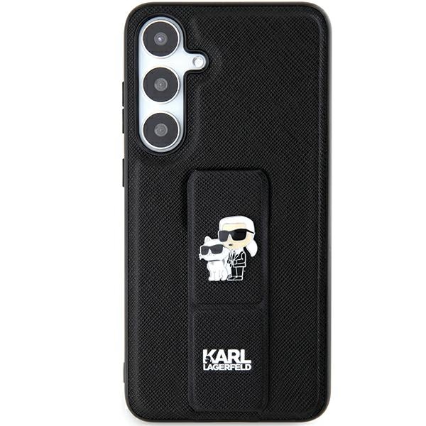 Karl Lagerfeld KLHCS24LGSAKCPK S928 Black Hardcase Gripstand Saffiano Karl&Choupette Pins Kryt Samsung Galaxy S24 Ultra