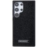 Karl Lagerfeld KLHCS24LHDSPRK Hardcase Black Rhinestone Metal Logo Kryt Samsung Galaxy S24 Ultra