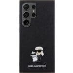 Karl Lagerfeld KLHCS24LPSAKCMPK S928 Hardcase Black Saffiano Karl & Choupette Metal Pin Kryt Samsung Galaxy S24 Ultra