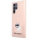 Karl Lagerfeld KLHCS24LSNCHBCP Hardcase Pink Silicone Choupette Kryt Samsung Galaxy S24 Ultra