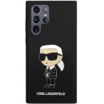 Karl Lagerfeld KLHCS24LSNIKBCK Hardcase Black Silicone Ikonik Kryt Samsung Galaxy S24 Ultra