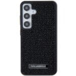 Karl Lagerfeld KLHCS24SHDSPRK Hardcase Black Rhinestone Metal Logo Kryt Samsung Galaxy S24