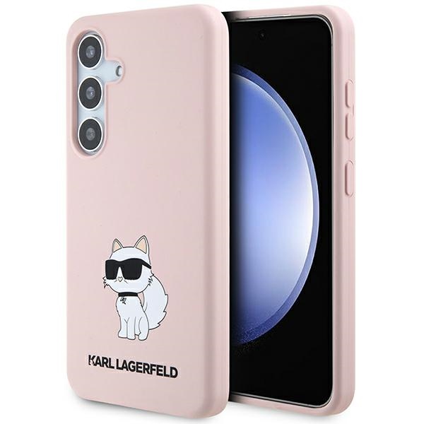 Karl Lagerfeld KLHCS24SSNCHBCP Hardcase Pink Silicone Choupette Kryt Samsung Galaxy S24