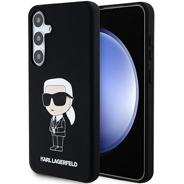 Karl Lagerfeld KLHCS24SSNIKBCK Hardcase Black Silicone Ikonik Kryt Samsung Galaxy S24