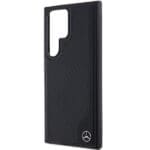 Mercedes MEHMS24L23RBGVK S928 Black Hardcase Leather Debossed Line MagSafe Kryt Samsung Galaxy S24 Ultra