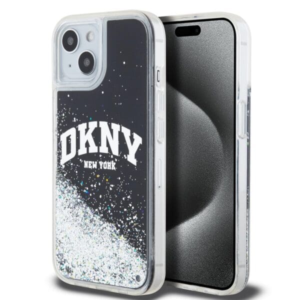 DKNY Liquid Glitter Arch Logo Black Kryt iPhone 11