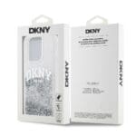 DKNY Liquid Glitter Arch Logo Transparent Kryt iPhone 14 Pro Max