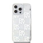 DKNY Liquid Glitter Checkered Pattern Transparent Kryt iPhone 15 Pro Max