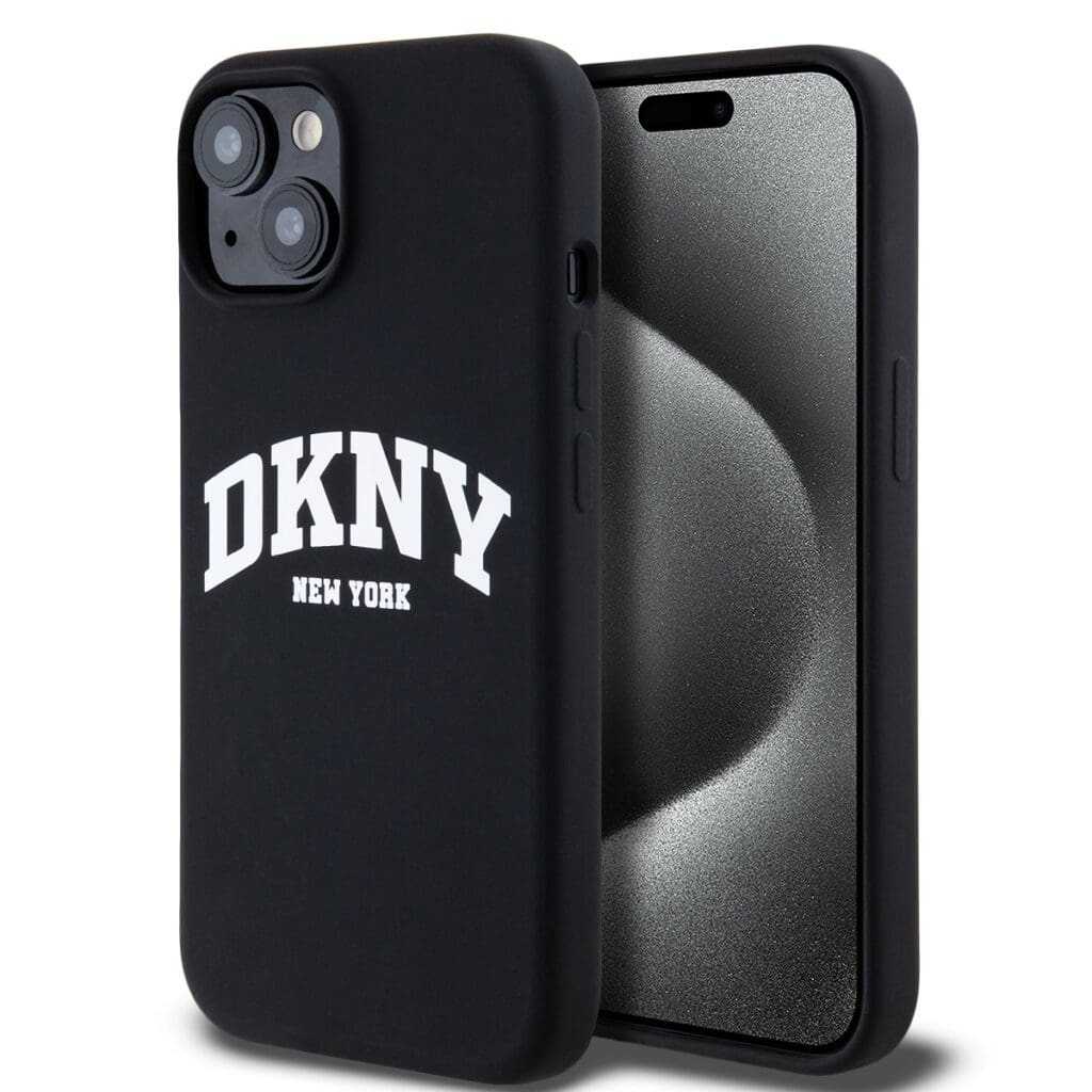 DKNY Liquid Silicone Arch Logo MagSafe Black Kryt iPhone 11