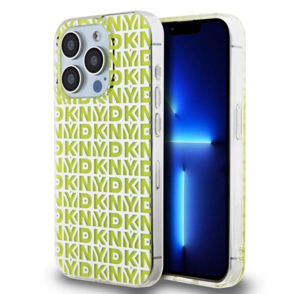 DKNY PC/TPU Repeat Pattern Yellow Kryt iPhone 15 Pro