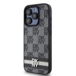 DKNY PU Leather Checkered Pattern and Stripe Black Kryt iPhone 12/12 Pro