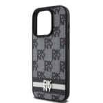 DKNY PU Leather Checkered Pattern and Stripe Black Kryt iPhone 12/12 Pro