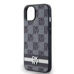 DKNY PU Leather Checkered Pattern and Stripe Black Kryt iPhone 14