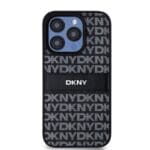 DKNY PU Leather Repeat Pattern Tonal Stripe Black Kryt iPhone 15 Pro Max