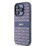 DKNY PU Leather Repeat Pattern Tonal Stripe Blue Kryt iPhone 14 Pro Max