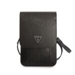 Guess PU Saffiano Triangle Logo Handbag Black
