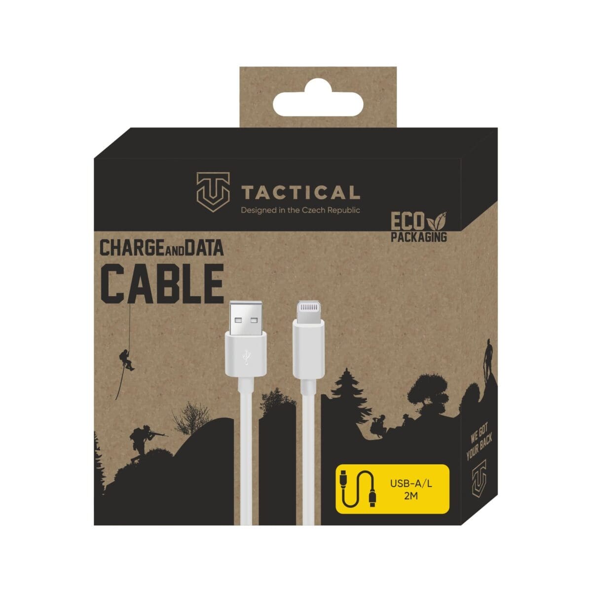 Tactical Smooth Thread Cable USB-A/Lightning 2m White