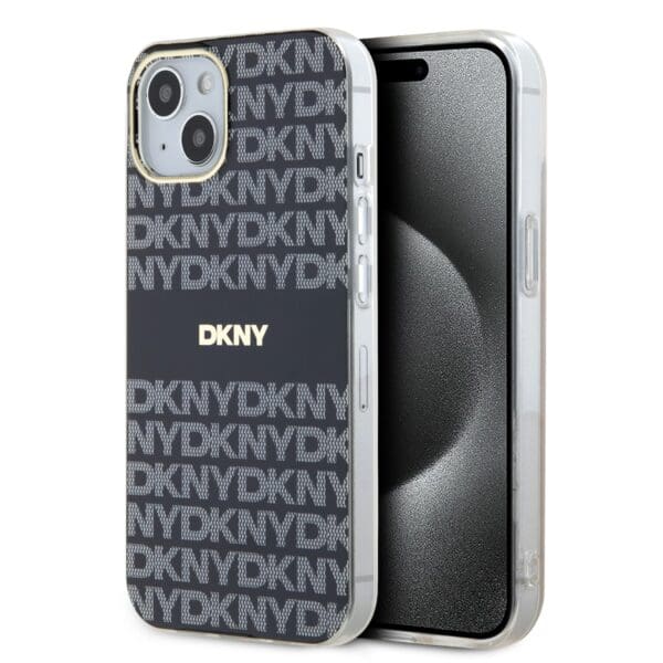 DKNY PC/TPU Repeat Pattern Tonal Stripe MagSafe Black Kryt iPhone 13