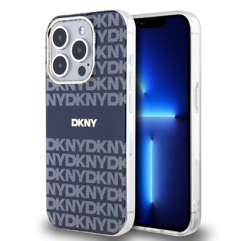 DKNY PC/TPU Repeat Pattern Tonal Stripe MagSafe Blue Kryt iPhone 13 Pro