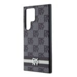 DKNY PU Leather Checkered Pattern and Stripe Black Kryt Samsung Galaxy S24 Ultra