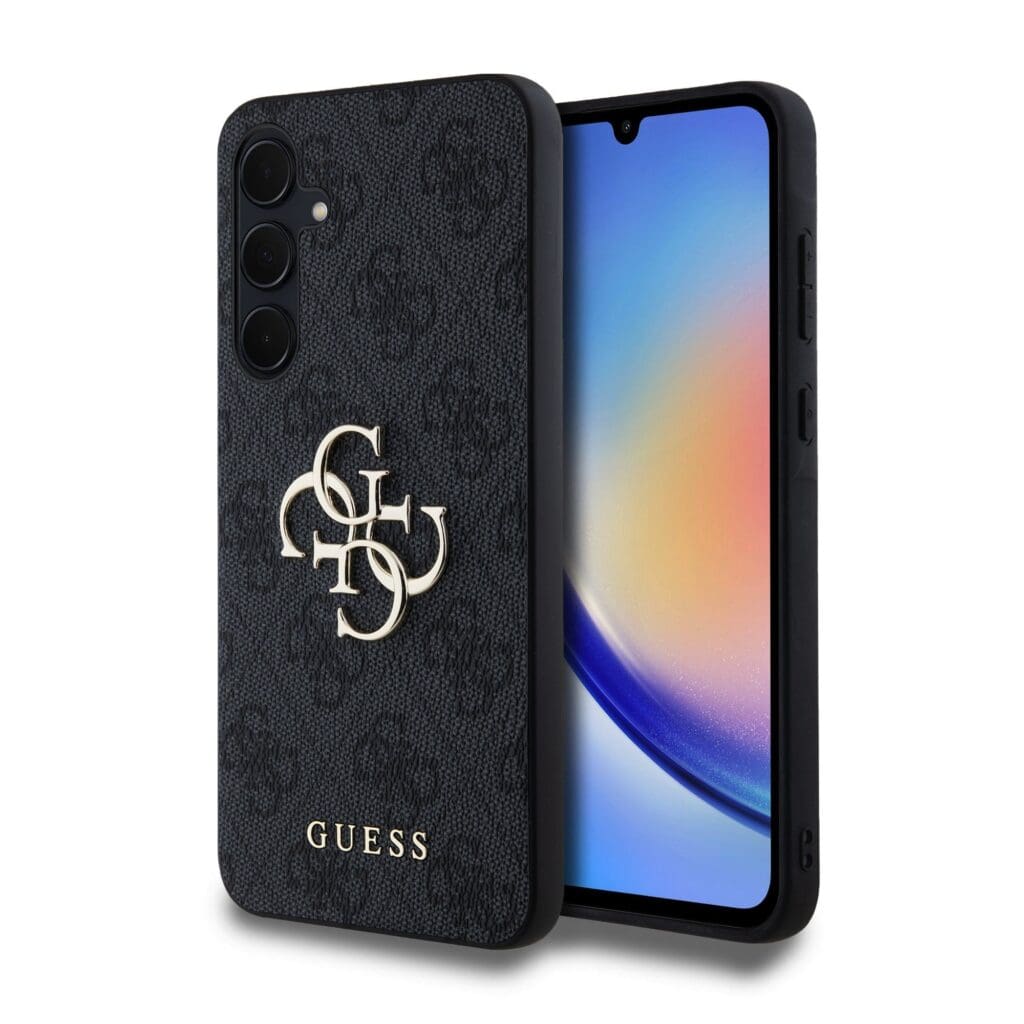 Guess PU 4G Metal Logo Grey Kryt Samsung Galaxy A35 5G