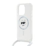Karl Lagerfeld IML Crossbody Choupette Head MagSafe Transparent Kryt iPhone 15 Pro Max