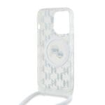 Karl Lagerfeld IML Monogram Crossbody K&CH Heads MagSafe Transparent Kryt iPhone 14 Pro Max