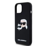 Karl Lagerfeld Liquid Silicone Double Heads MagSafe Black Kryt iPhone 15 Pro