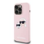 Karl Lagerfeld Liquid Silicone Double Heads MagSafe Pink Kryt iPhone 14 Pro Max