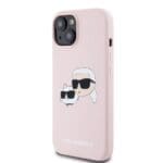 Karl Lagerfeld Liquid Silicone Double Heads MagSafe Pink Kryt iPhone 15