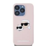 Karl Lagerfeld Liquid Silicone Double Heads MagSafe Pink Kryt iPhone 15 Pro