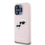 Karl Lagerfeld Liquid Silicone Double Heads MagSafe Pink Kryt iPhone 15 Pro Max