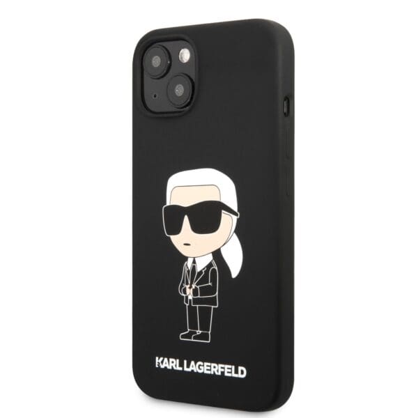 Karl Lagerfeld Liquid Silicone Ikonik NFT Black Kryt iPhone 13