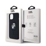 Karl Lagerfeld Liquid Silicone Karl and Choupette MagSafe Black Kryt iPhone 14