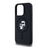 Karl Lagerfeld Liquid Silicone Karl and Choupette MagSafe Black Kryt iPhone 14 Pro