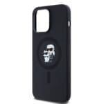 Karl Lagerfeld Liquid Silicone Karl and Choupette MagSafe Black Kryt iPhone 14 Pro Max