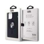 Karl Lagerfeld Liquid Silicone Karl and Choupette MagSafe Black Kryt iPhone 14 Pro Max