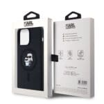 Karl Lagerfeld Liquid Silicone Karl and Choupette MagSafe Black Kryt iPhone 15 Pro Max