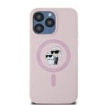 Karl Lagerfeld Liquid Silicone Karl and Choupette MagSafe Pink Kryt iPhone 15 Pro