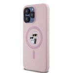 Karl Lagerfeld Liquid Silicone Karl and Choupette MagSafe Pink Kryt iPhone 15 Pro Max