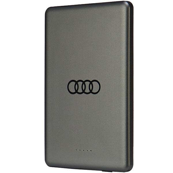 Audi Powerbank Inductive 15W 5000mAh Grey Big Logo MagSafe AU-MWPB5000-GT/D1-GY