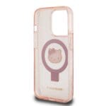 Hello Kitty IML Ringstand Glitter Kitty Head Logo MagSafe Pink Kryt iPhone 15 Pro Max