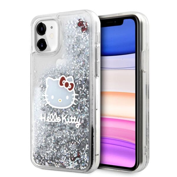 Hello Kitty Liquid Glitter Electroplating Head Logo Transparent Kryt iPhone 11