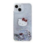 Hello Kitty Liquid Glitter Electroplating Head Logo Transparent Kryt iPhone 15