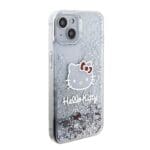 Hello Kitty Liquid Glitter Electroplating Head Logo Transparent Kryt iPhone 15