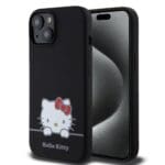 Hello Kitty Liquid Silicone Daydreaming Logo Black Kryt iPhone 15