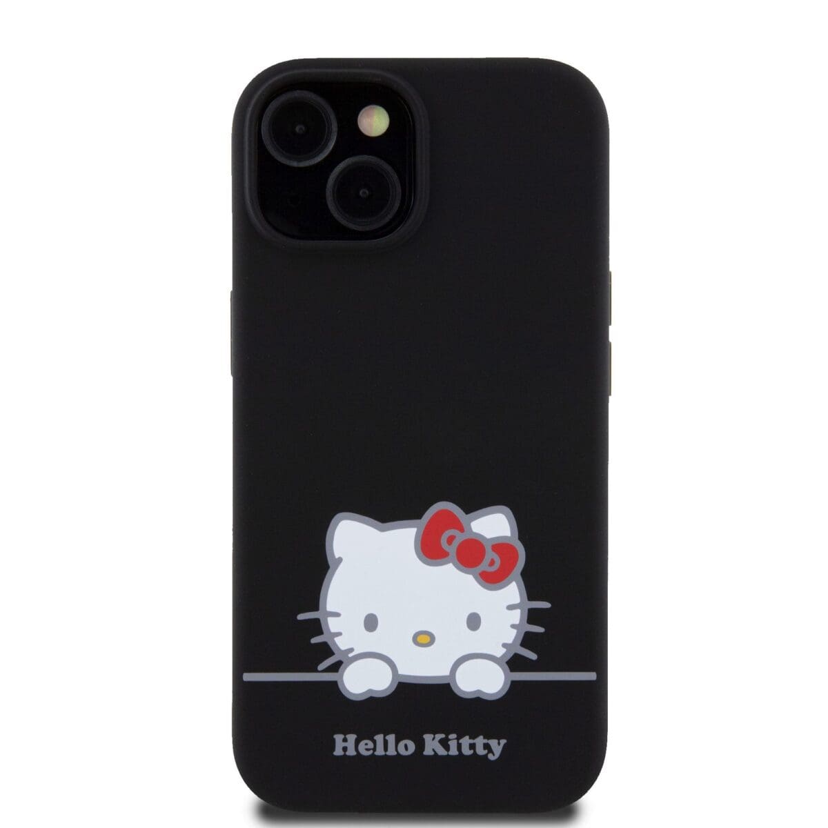 Hello Kitty Liquid Silicone Daydreaming Logo Black Kryt iPhone 15