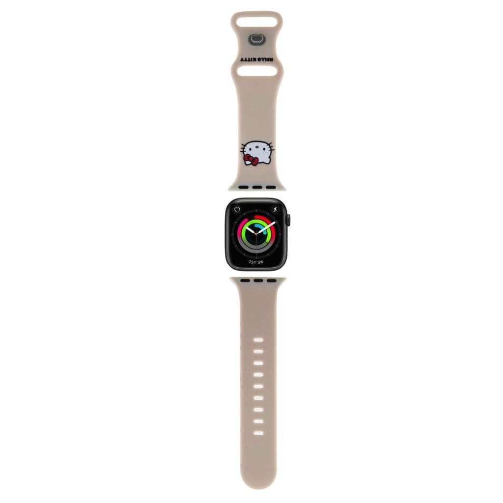 Hello Kitty Liquid Silicone Kitty Head Logo Band Apple Watch 38/40mm Beige