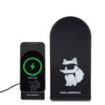 Karl Lagerfeld Aluminium Desktop Wireless Magnetic Charger 2v1 Choupette NFT Black