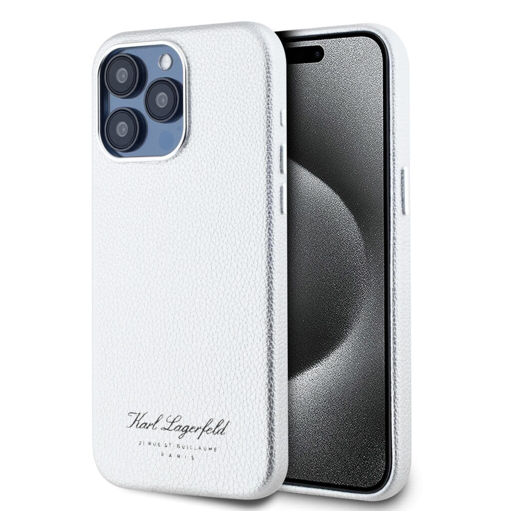 Karl Lagerfeld Grained PU Hotel RSG Grey Kryt iPhone 15 Pro